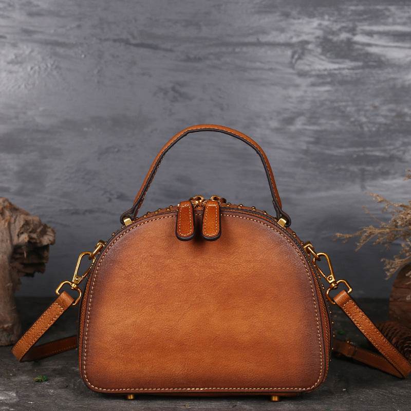 Vintage Leather Handbag - Functional Suede Leather ladys accessorys Distinguished Fine Apparel
