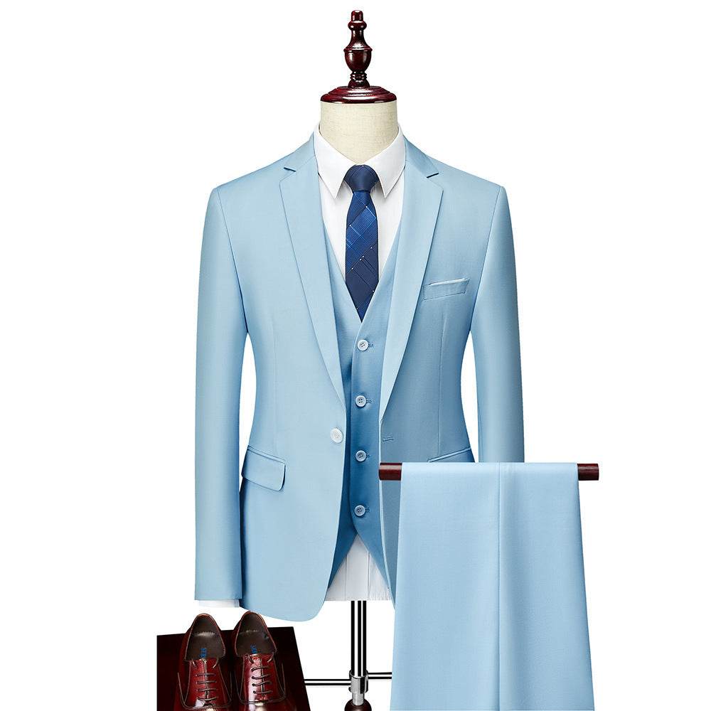 Men's Suit Three piece Business Formal Wear gents suit Distinguished Fine Apparel Light Blue S