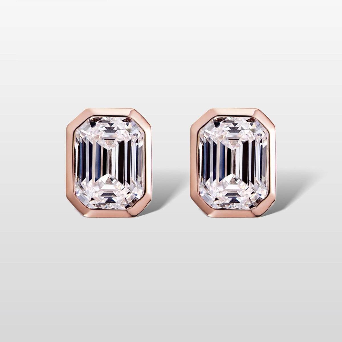 Retro 1 Carat Pagoda Stud Earrings – Rose Gold, Ladies Daily Jewelry ladys accessorys Distinguished Fine Apparel Rose Gold