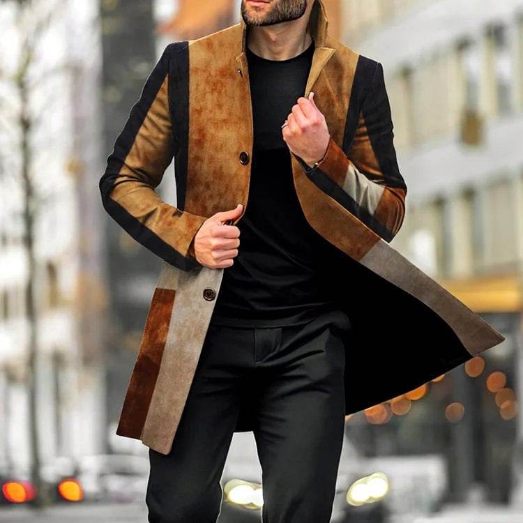 Men's Casual Woolen Mid-length Coat - Latest Fashion gents jacket Distinguished Fine Apparel 12style L