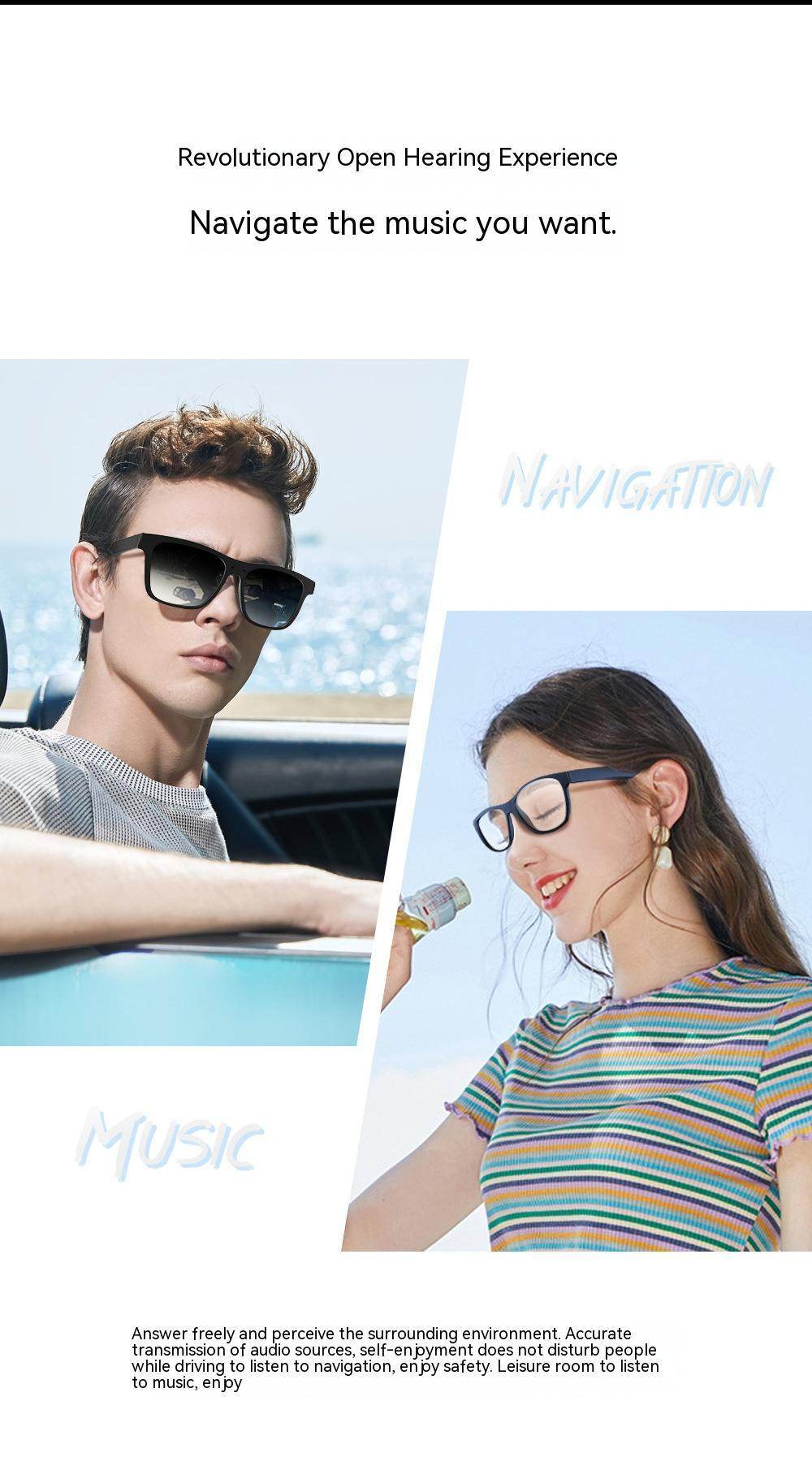 Smart Glasses Black Technology Headset Bluetooth Sunglasses gents sunglasses Distinguished Fine Apparel