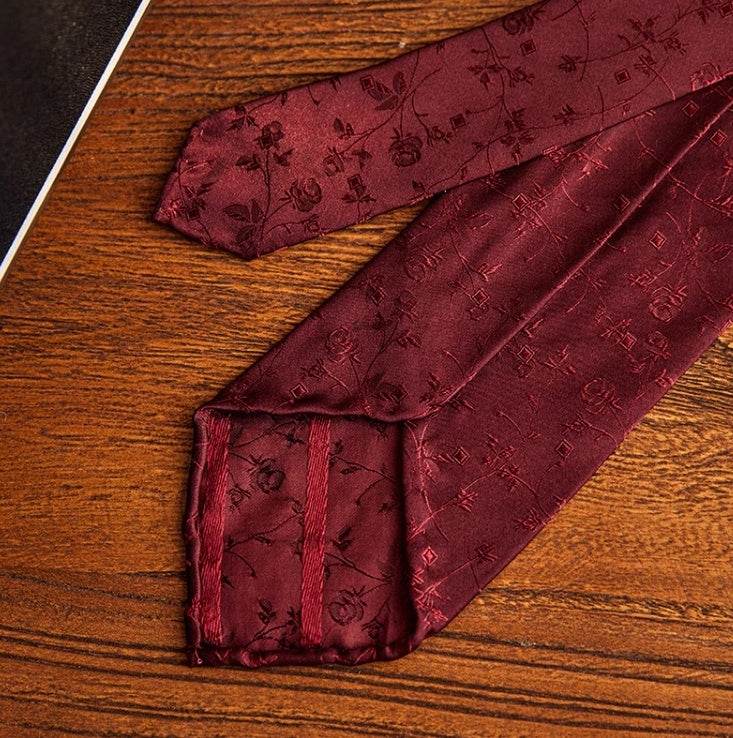 Three-fold Roll Wool Lining Handmade Tie, Silk Jacquard Businesses Tie gents ties Distinguished Fine Apparel