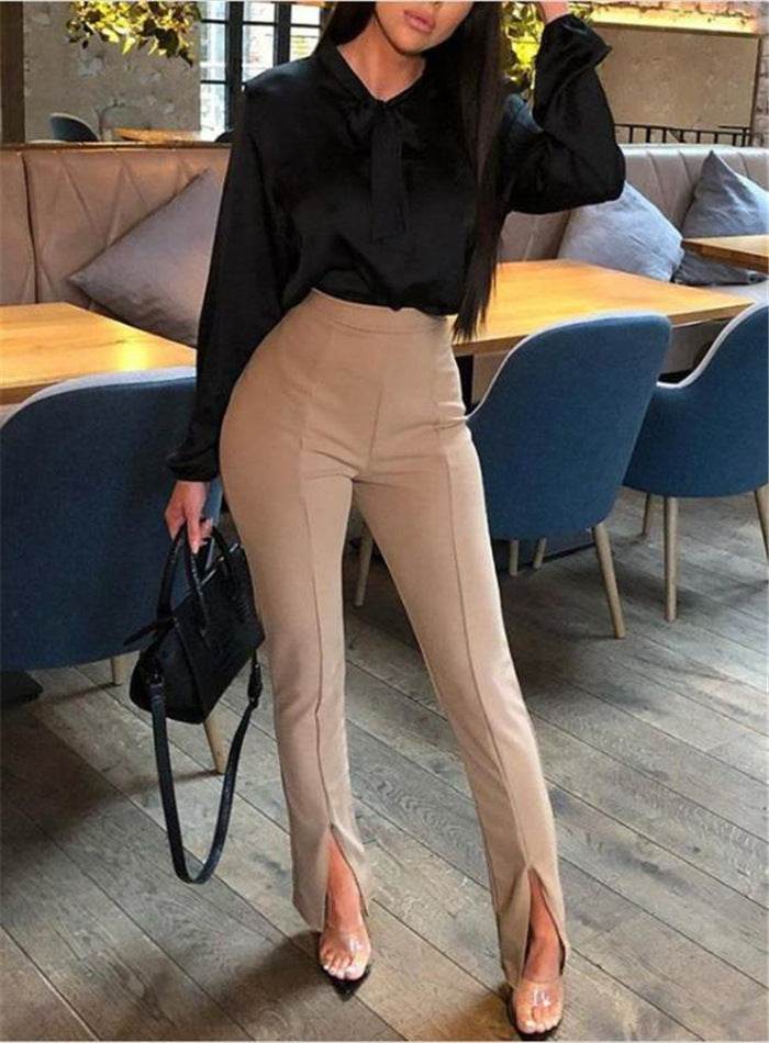 European And American Pants - Women Casual Trousers ladys pants Distinguished Fine Apparel Khaki L