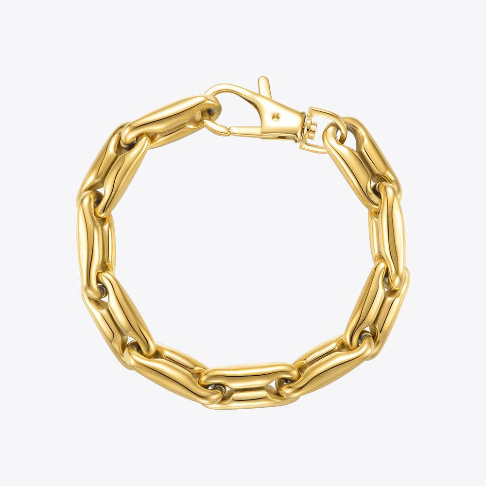 18K Gold Plated Chunky Chain Bracelet – Bold Elegance with a Modern Edge ladys accessorys Distinguished Fine Apparel Gold