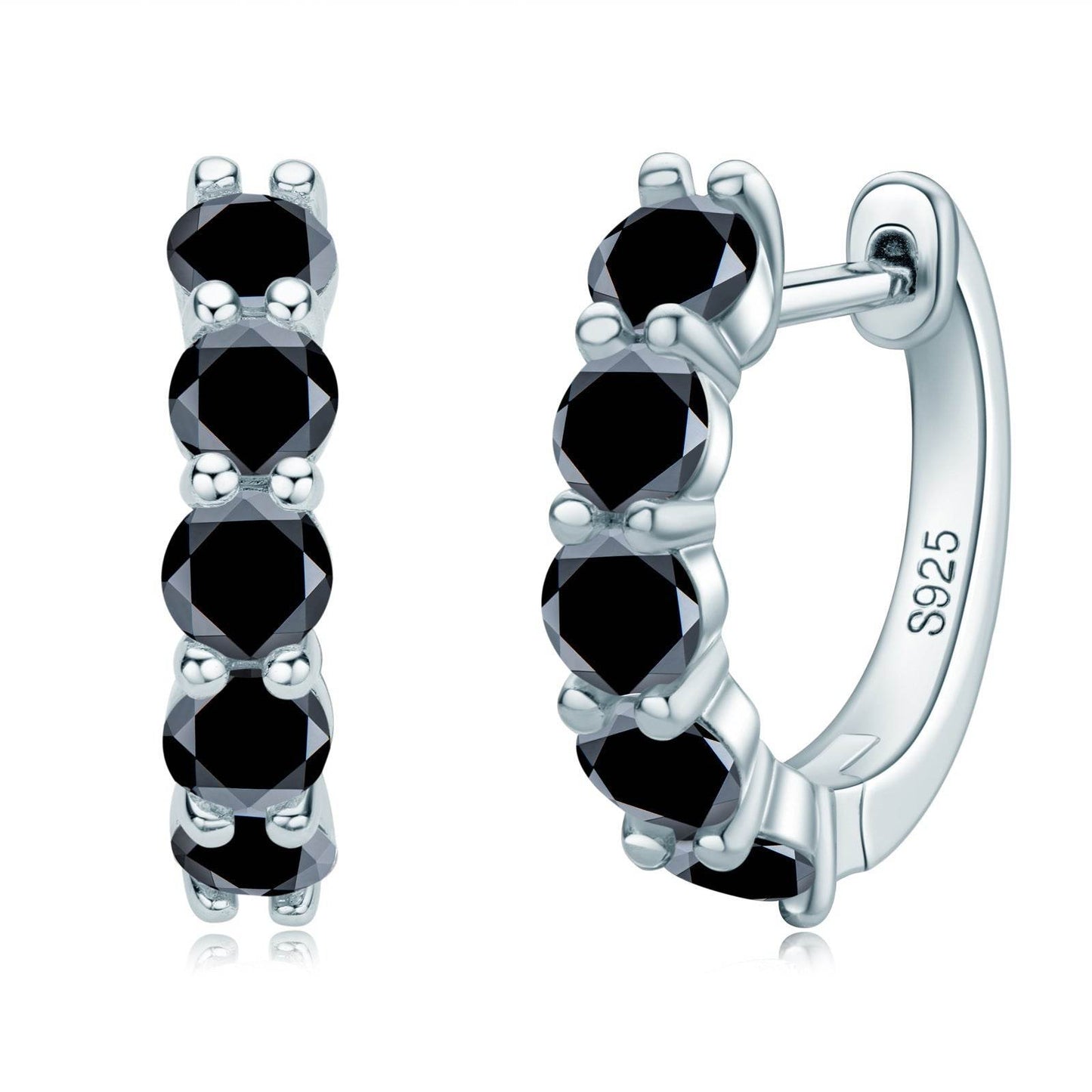 Moissanite Diamond Earrings – Elegant S925 Sterling Silver Studs for Everyday & Occasion Wear ladys earrings Distinguished Fine Apparel Black