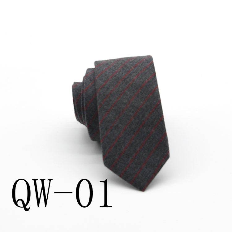 Mens Tie Super Narrow Wool-like Elegant Business Wear gent's ties Distinguished Fine Apparel QW01
