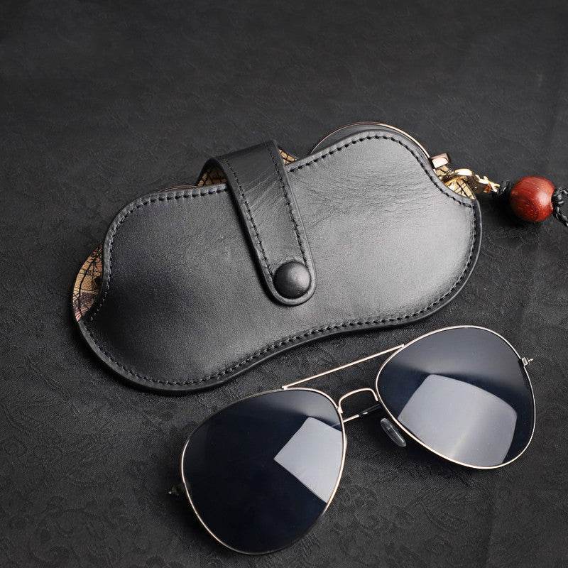 Ancient Look, Genuine Leather Case For Sunglasses gents sunglasses Distinguished Fine Apparel Ya black