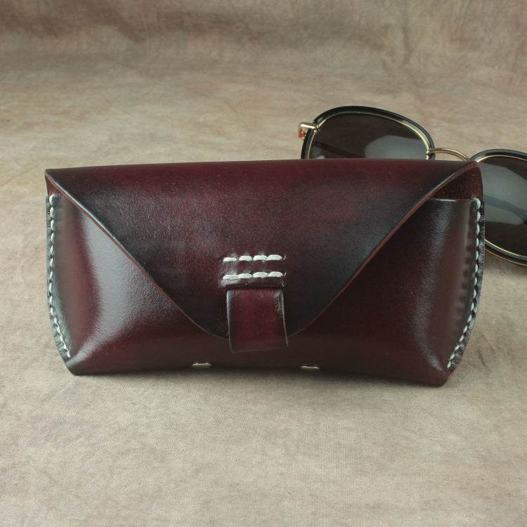 Handmade Retro Leather Sunglasses Case – Premium Genuine Leather gents accessorys Distinguished Fine Apparel Brown