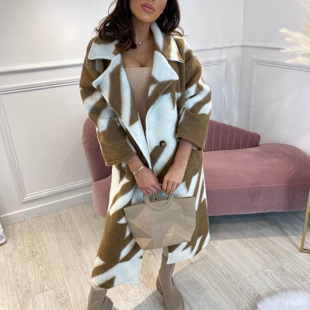 Women's Long Length Coat - Full Formal Collar Coat ladys coats Distinguished Fine Apparel White Color L