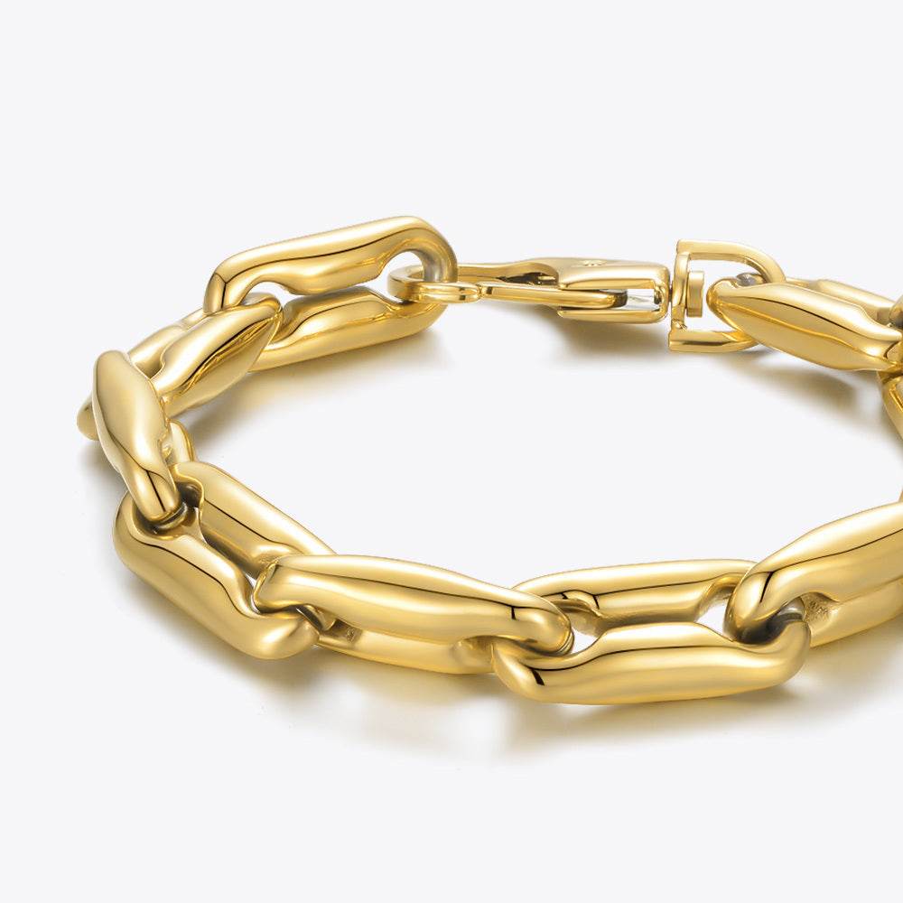 18K Gold Plated Chunky Chain Bracelet – Bold Elegance with a Modern Edge ladys accessorys Distinguished Fine Apparel