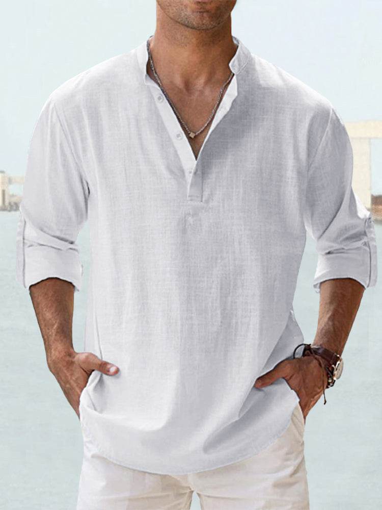 Men's Casual Linen Shirts - Spring Autumn Summer Wear Modern Gentlemen gents Shirts Distinguished Fine Apparel