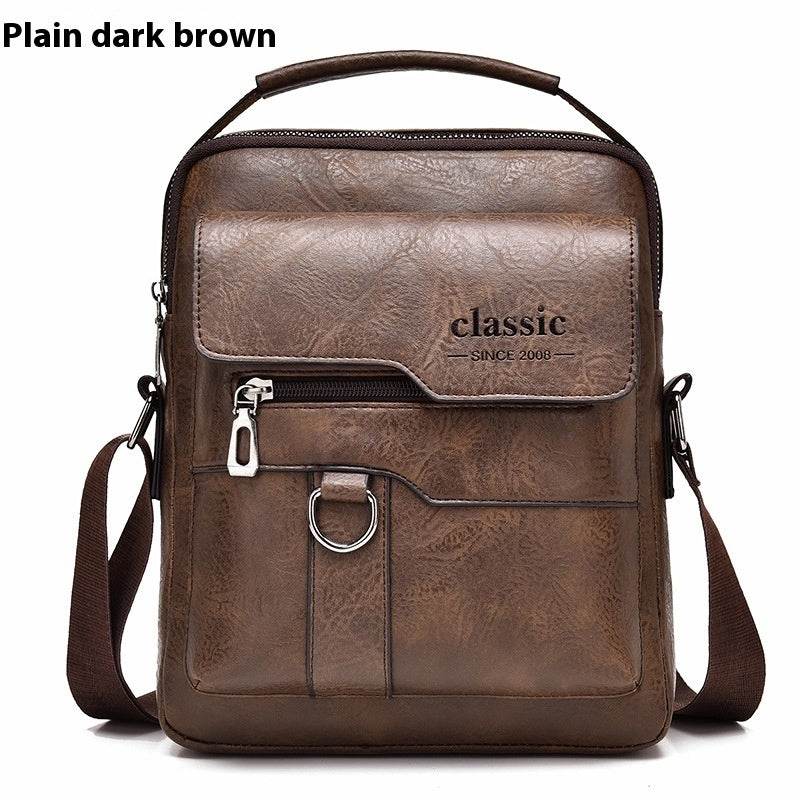 Men's Messenger Bag - Crossbody Bag Business Travel Casual Mens Bag Distinguished Fine Apparel Dark Brown Classic