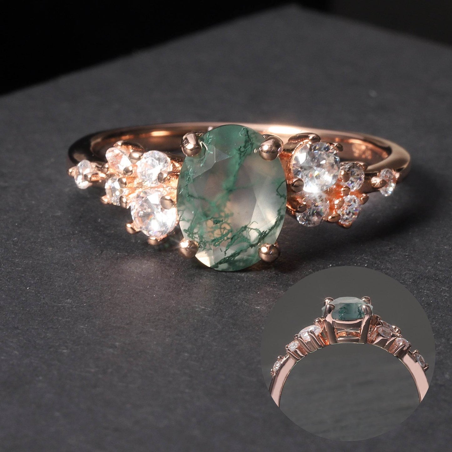 925 Sterling Silver Rose Gold Gemstone Ring – Romantic Luxury for Everyday Wear ladys ring Distinguished Fine Apparel