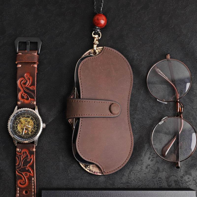 Ancient Look, Genuine Leather Case For Sunglasses gents sunglasses Distinguished Fine Apparel Noble Brown