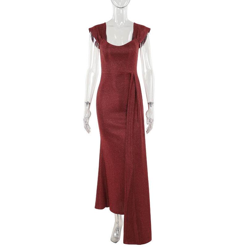 Elegant & Exquisite, Distinguished Ladies Evening Gown - Glistening wine red or Silver ladys gown Distinguished Fine Apparel Red L