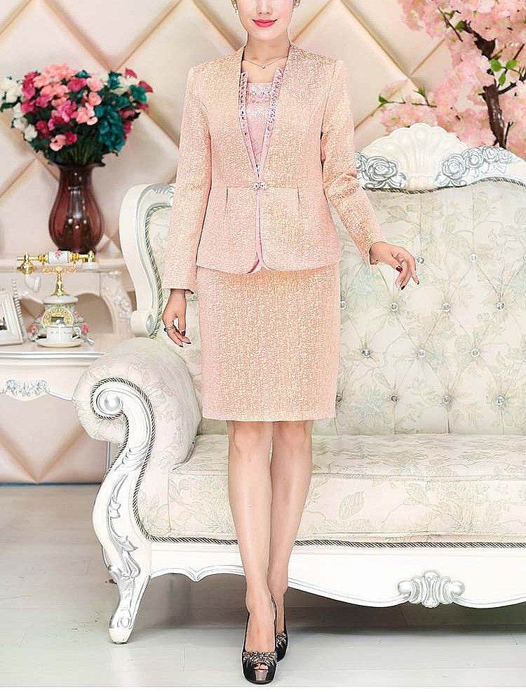 Simple Elegant Women's Wedding Suit - Two Piece Dress and Jacket ladys suit Distinguished Fine Apparel