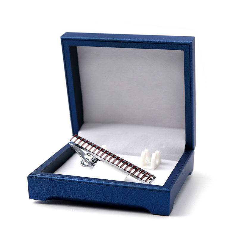 Classic Purple Blue Enamel Lattice Tie Clips - Business Wear gents accessorys Distinguished Fine Apparel