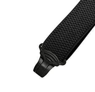 Men's Elastic Suspenders - Buckle Aviation Style Comfortable Support. formal wear Distinguished Fine Apparel Three Clips Black
