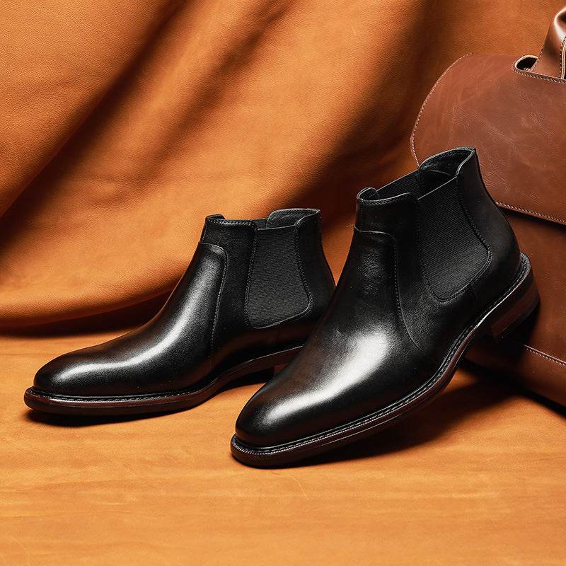 Men's Genuine Leather Formal Business Boots - Sleek and Affordable gents shoes Distinguished Fine Apparel