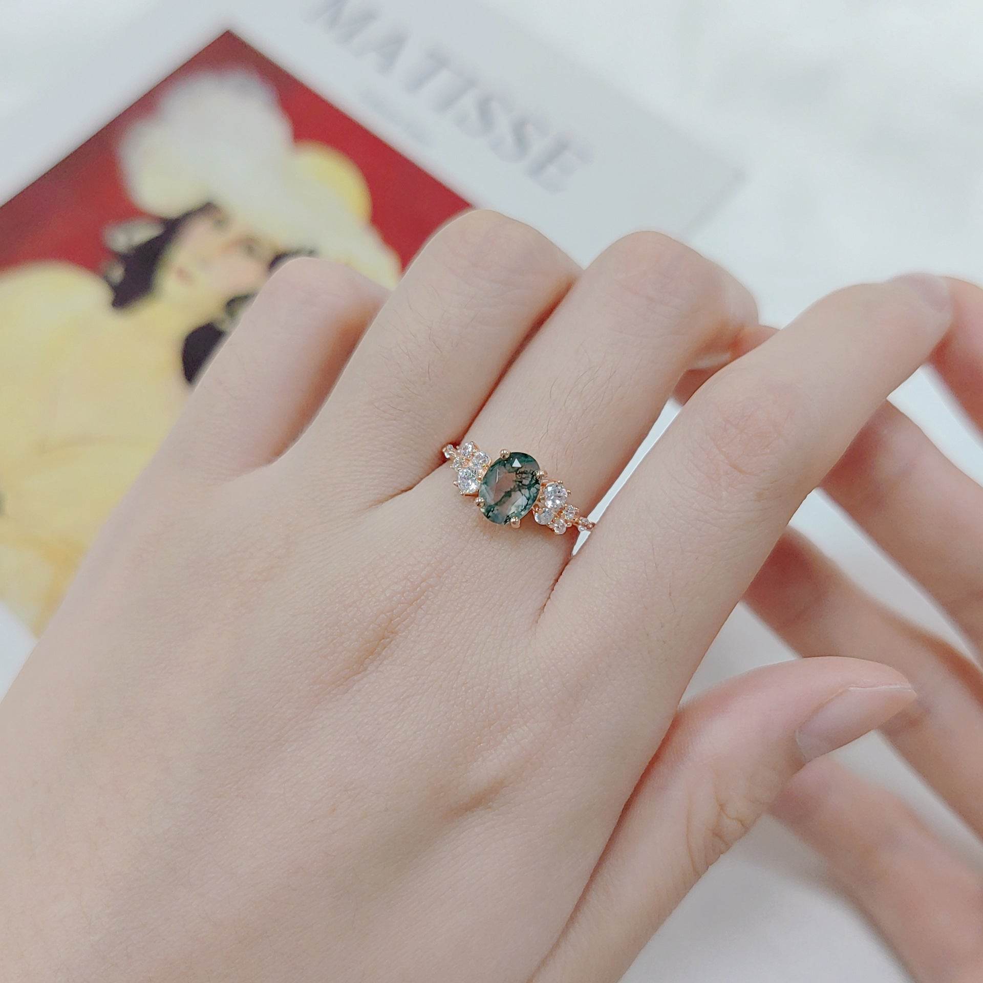 925 Sterling Silver Rose Gold Gemstone Ring – Romantic Luxury for Everyday Wear ladys ring Distinguished Fine Apparel