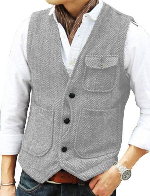 Herringbone Men's Suit Vest Vest mens vest Distinguished Fine Apparel