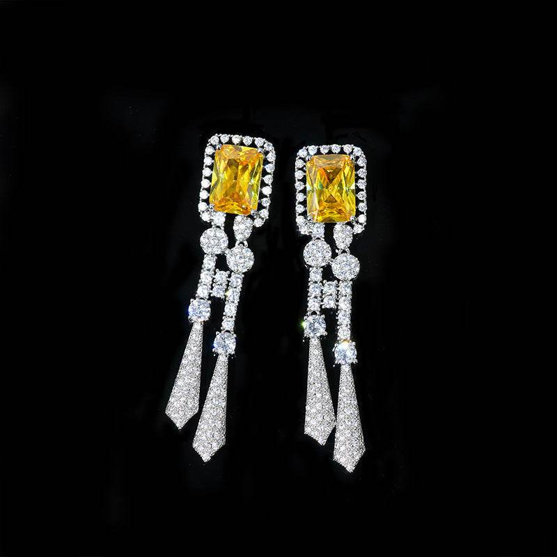 Full Diamond Flower Zircon Jewelry Set – Elegant Necklace & Earrings jewelry set Distinguished Fine Apparel