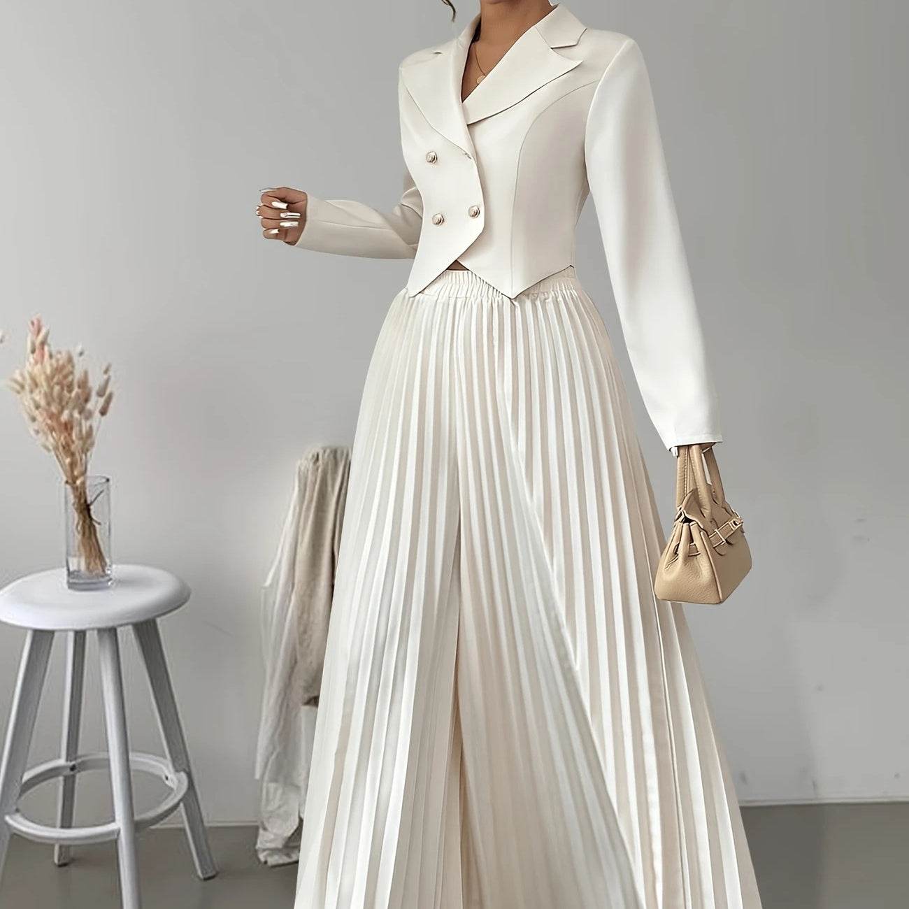 Distinguished Ladies Elegant Formal Yet Casual Suit with Pleated Skirt ladys suit Distinguished Fine Apparel