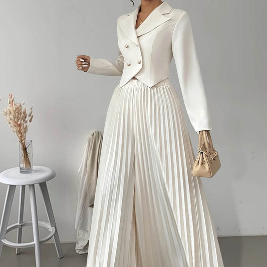 Distinguished Ladies Elegant Formal Yet Casual Suit with Pleated Skirt ladys suit Distinguished Fine Apparel