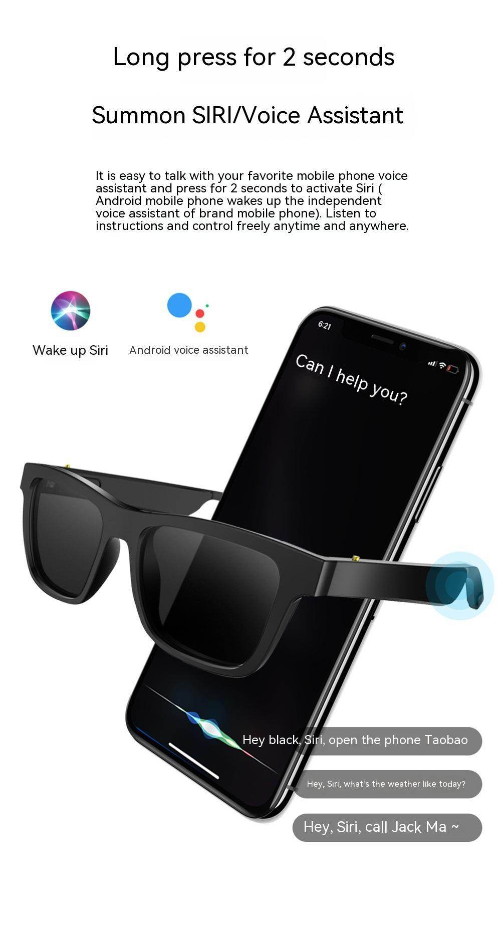 Smart Glasses Black Technology Headset Bluetooth Sunglasses gents sunglasses Distinguished Fine Apparel