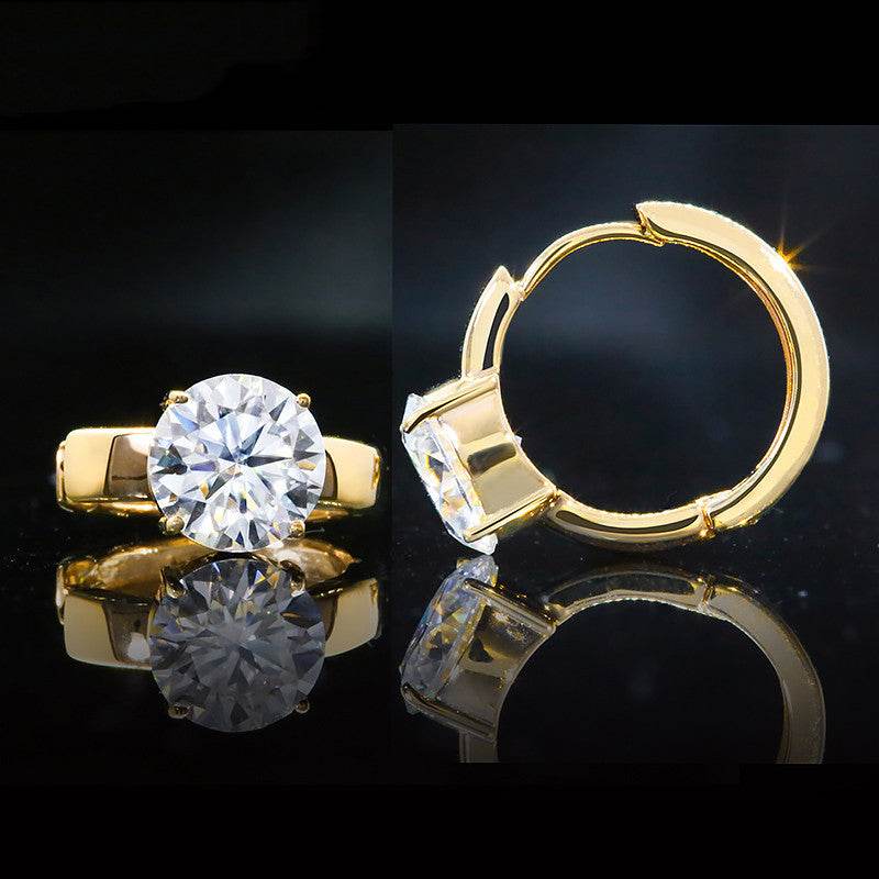 Women’s Moissanite Earrings – 18K Gold D Color Luxury Studs ladys earrings Distinguished Fine Apparel