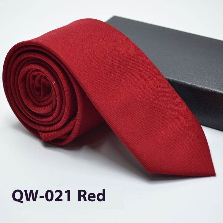 Mens Tie Super Narrow Wool-like Elegant Business Wear gent's ties Distinguished Fine Apparel 021 Red