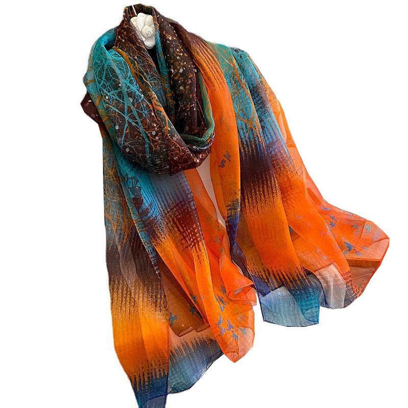 Elegant ladys Scarf - Long Elegant Vibrant ladys skafs Distinguished Fine Apparel