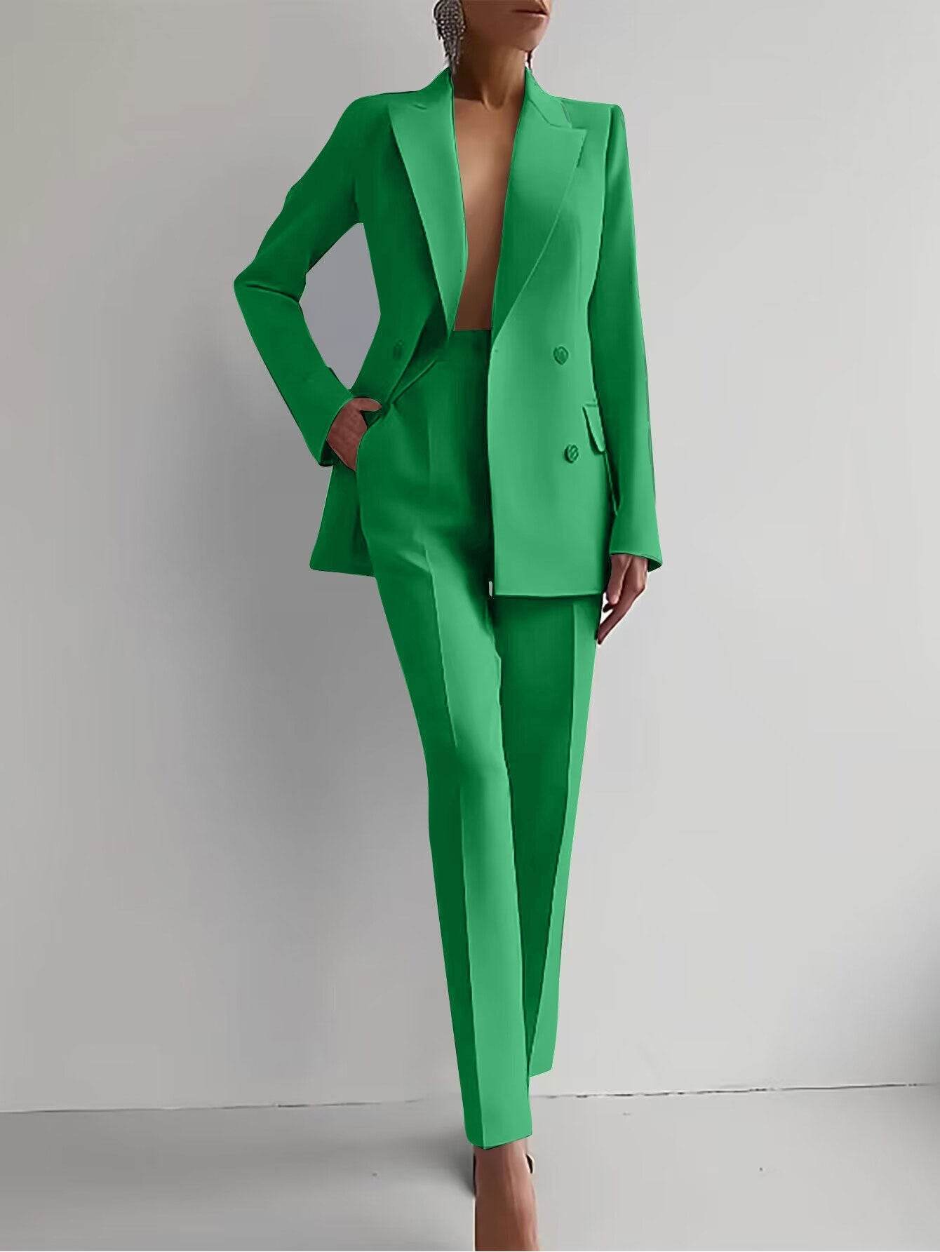 Women's Professional Business Style Suit - Elegant, proactive Look ladys suit Distinguished Fine Apparel Green2 L