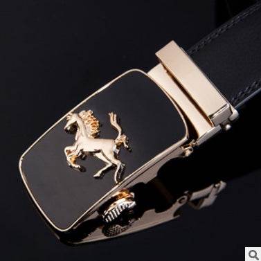 Men's Professional Business leather belt With automatic buckle formal wear Distinguished Fine Apparel 16 110 130cm