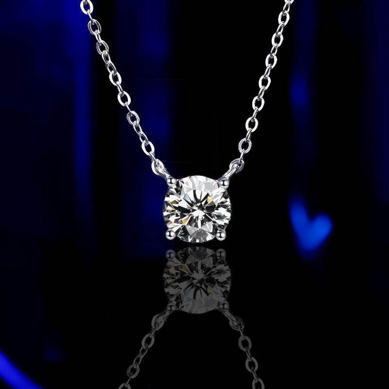 Ladies Light Luxury S925 Sterling Silver - Exquisite Moissanite 1-5 Karat Gem Stone ladys accessorys Distinguished Fine Apparel