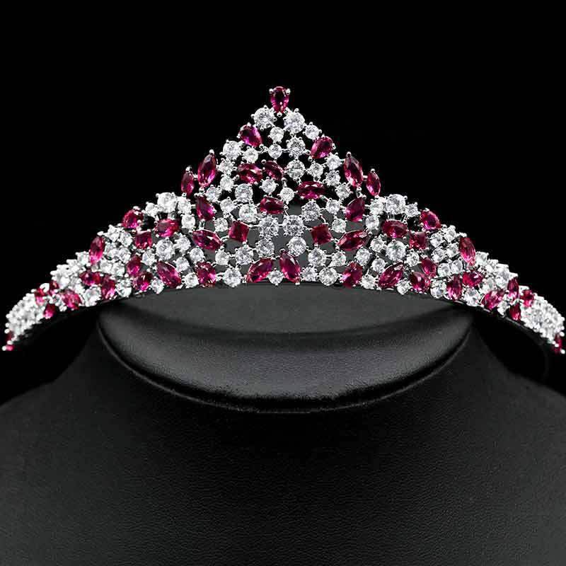 Simple Graceful Zircon Necklace & Earrings Set – Effortless Shine for Every Moment jewelry set Distinguished Fine Apparel Crown Red