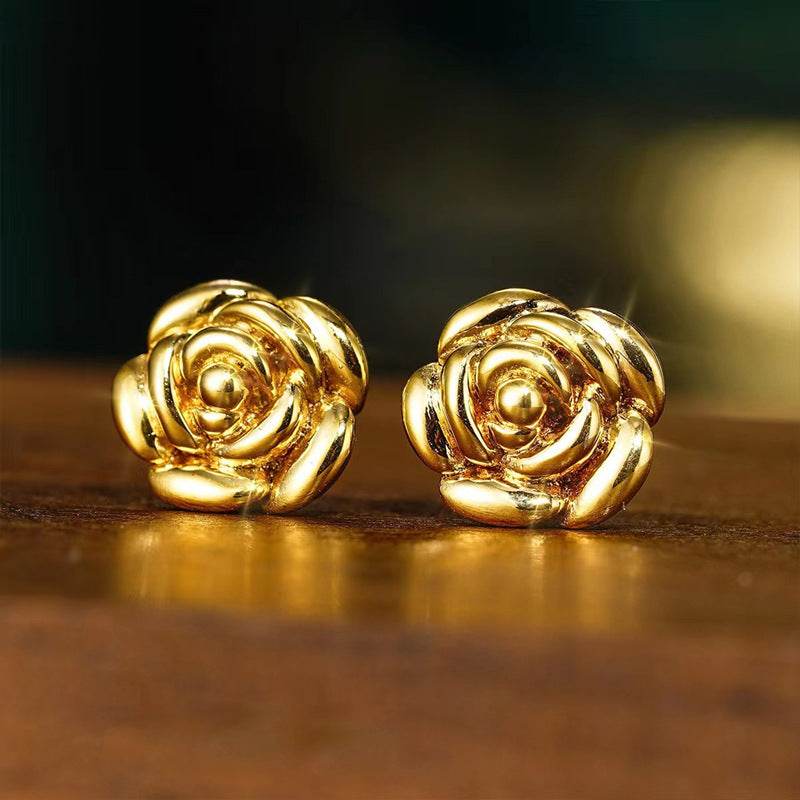 Light Luxury 3D Flower Earrings – Elegant Floral Statement Jewelry ladys earrings Distinguished Fine Apparel