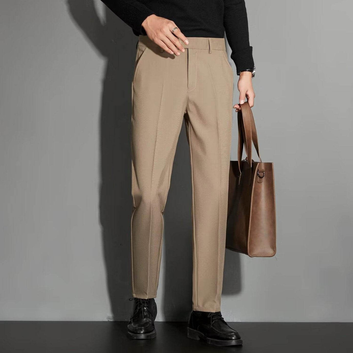 Gentlemen's Straight Cut Spring Casual Pants - Ankle-length Suit Pants gents pants Distinguished Fine Apparel
