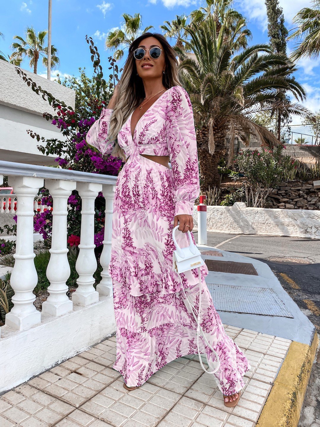 Elegant Women's Dress Long Spring and Summer Flow Women's dress Distinguished Fine Apparel Pink 2XL