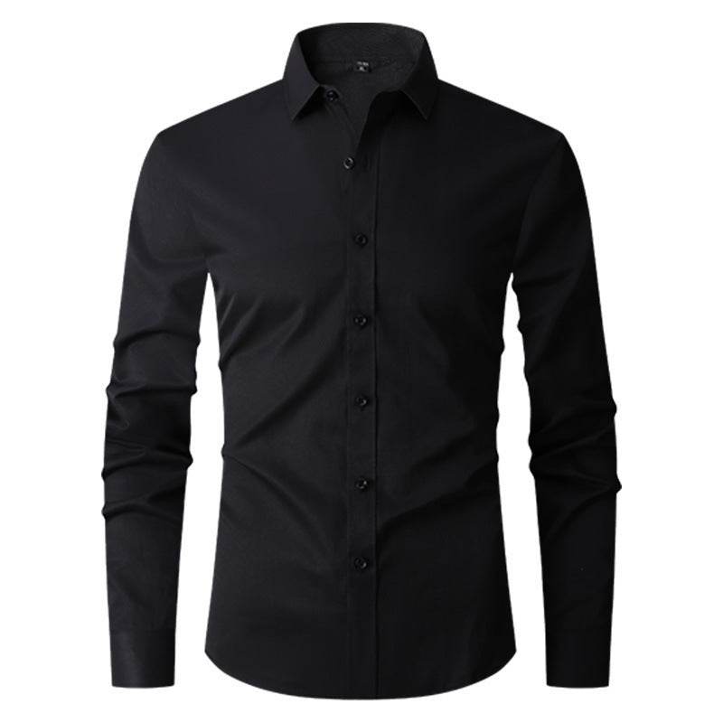 Long Sleeve Trendy Casual Slim fit Shirt Men's Shirt Distinguished Fine Apparel Black M