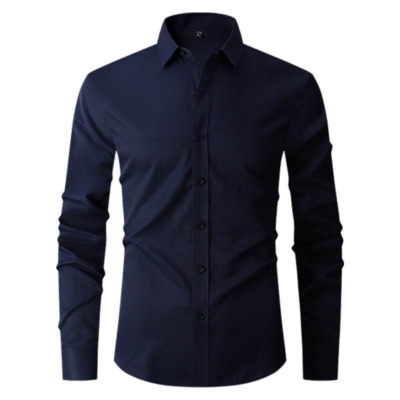 Long Sleeve Trendy Casual Slim fit Shirt Men's Shirt Distinguished Fine Apparel Dark Blue M