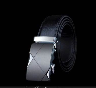 Men's Professional Business leather belt With automatic buckle formal wear Distinguished Fine Apparel 2 110 130cm