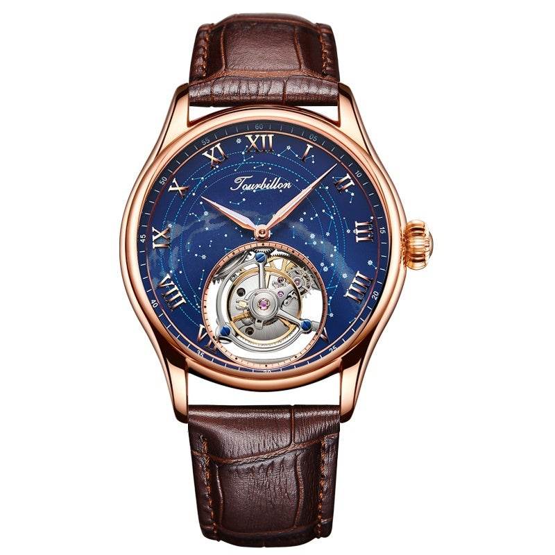 40% off Distinguished Astronomers Star Tourbillon Mechanical Timepiece gents watches Distinguished Fine Apparel Brown rose gold