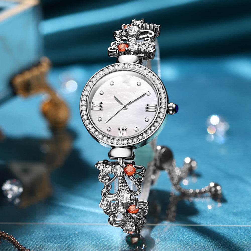 Women’s Premium Luxury Waterproof Bracelet Timepiece – Elegant, Durable, Timeless. ladys watch Distinguished Fine Apparel Steel White