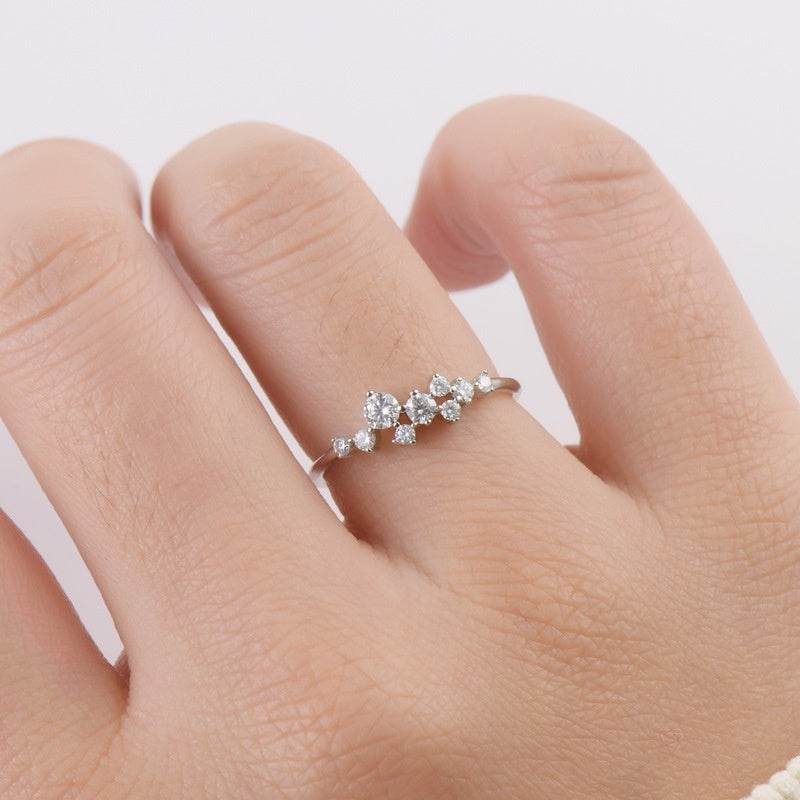 Moissanite Ring Women's Starry Sterling Silver ladys ring Distinguished Fine Apparel