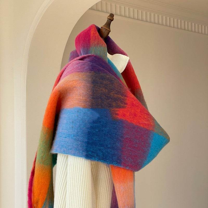 Shooting & Travel Autumn And Winter Lady's Scarf ladys skafs Distinguished Fine Apparel 18 Red Orange Blue Beard