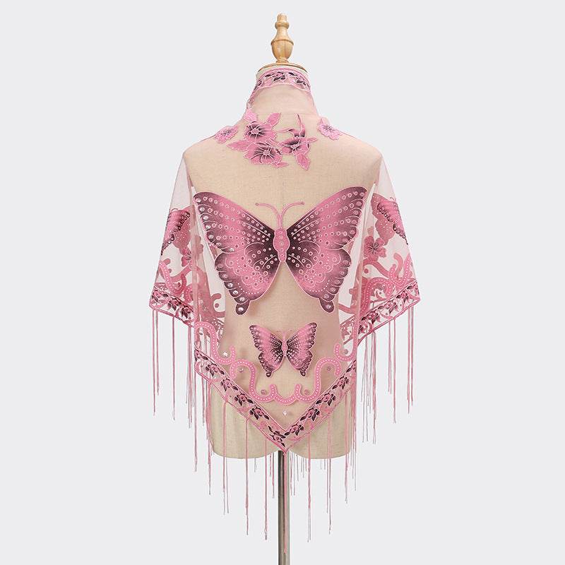 Absolutely Gorgeous Lace Triangle Lady's Scarf ladys skafs Distinguished Fine Apparel 9 Pink Color 150to65cm