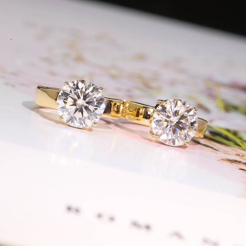 Women’s Moissanite Earrings – 18K Gold D Color Luxury Studs ladys earrings Distinguished Fine Apparel