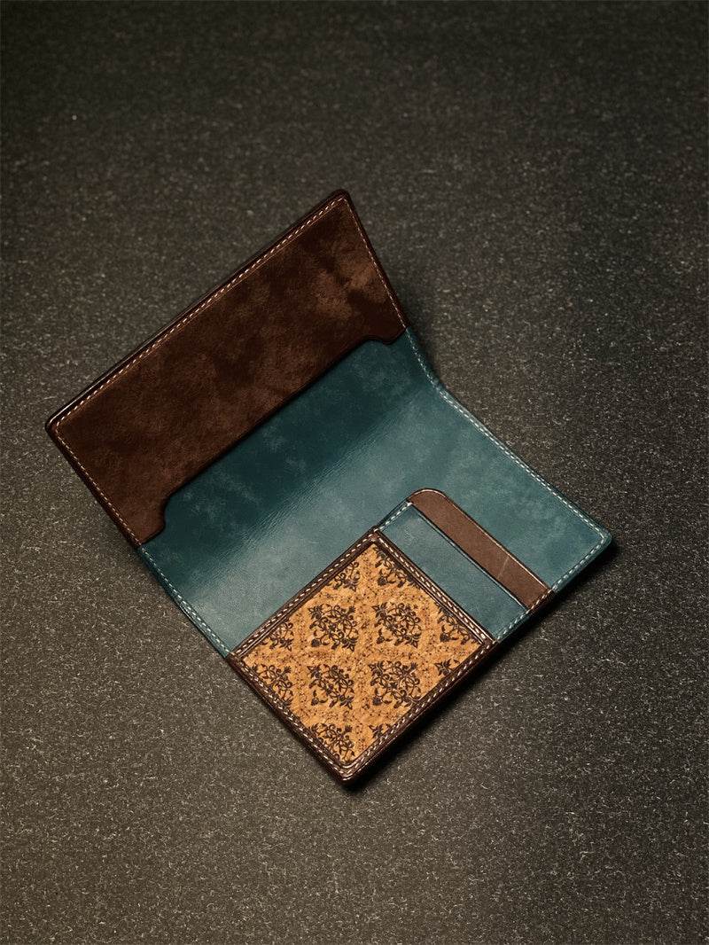 Genuine leather Passport Protector Card Holder ladys accessorys Distinguished Fine Apparel Blue