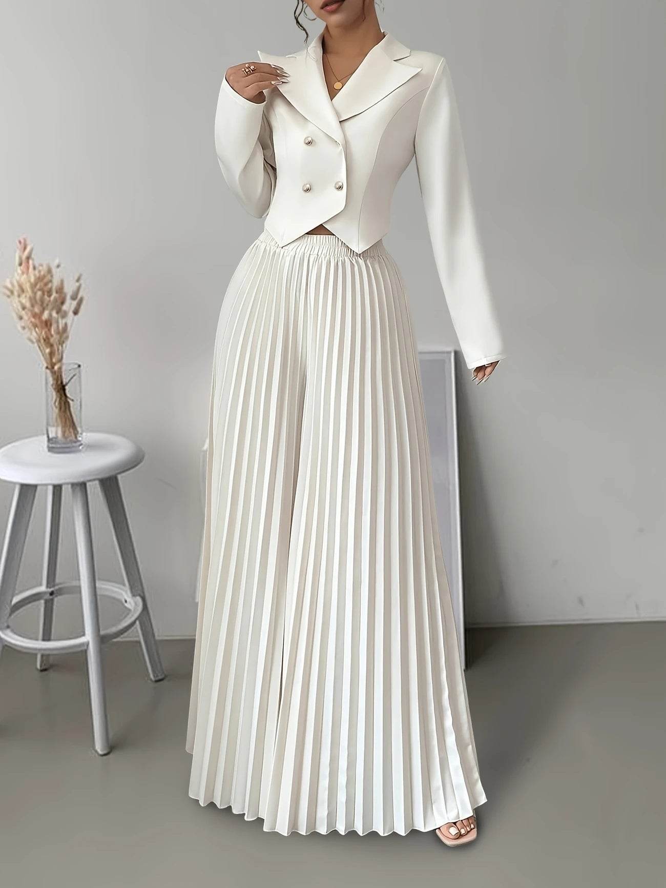 Distinguished Ladies Elegant Formal Yet Casual Suit with Pleated Skirt ladys suit Distinguished Fine Apparel